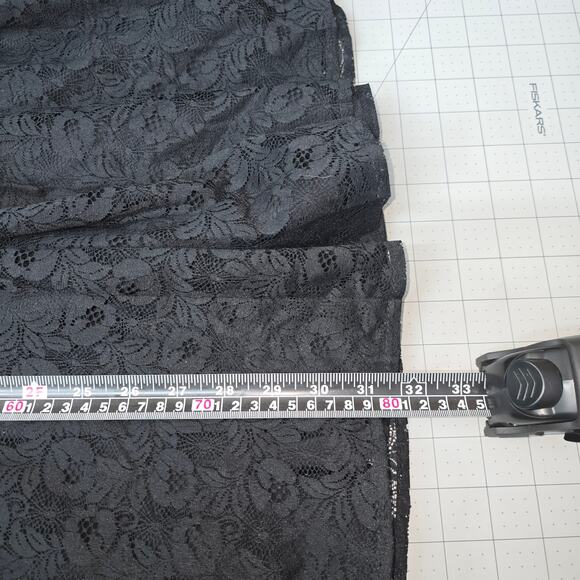 SOLO Midi Skirt Womens 12 Black Lace Whimsy Goth Romantic Capsule Minimalist - Picture 7 of 13